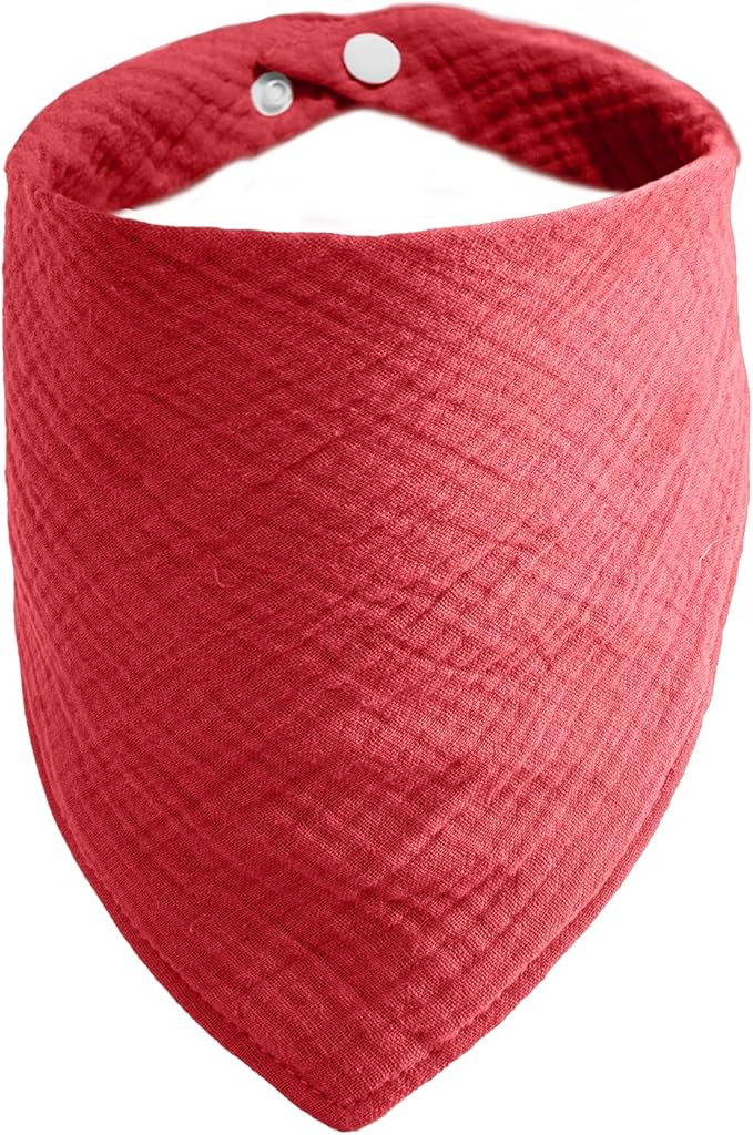 Pet's Cotton Bandanas with Adustable Button for Large Dog Solid Color Dogs Scarf,Wine Red,Large | Amazon (US)