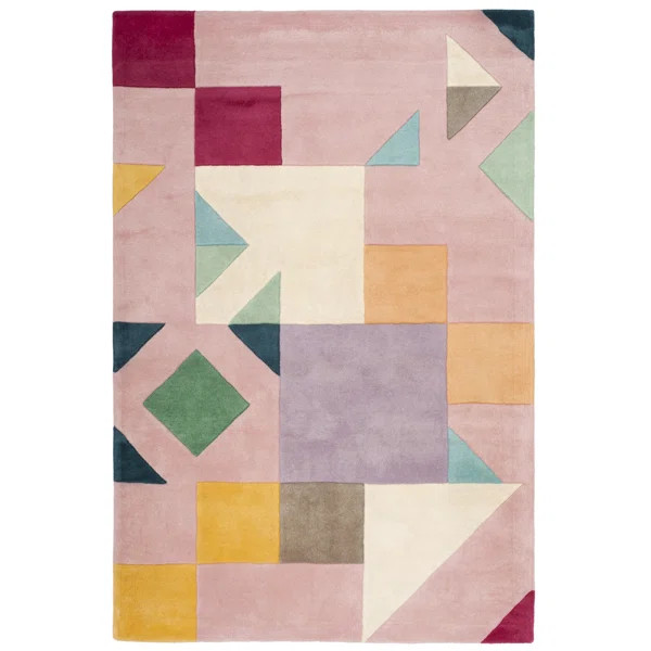 Tripoli Handmade Hand Tufted Wool Pink/Orange/Beige Rug | Wayfair North America