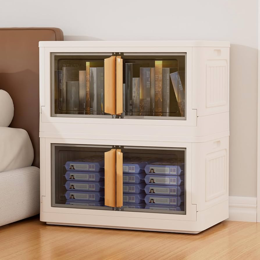 Karramlili Storage Bins with Lids - 20 Gal Stackable Storage Bin 2 Packs Plastic Collapsible Clos... | Amazon (US)