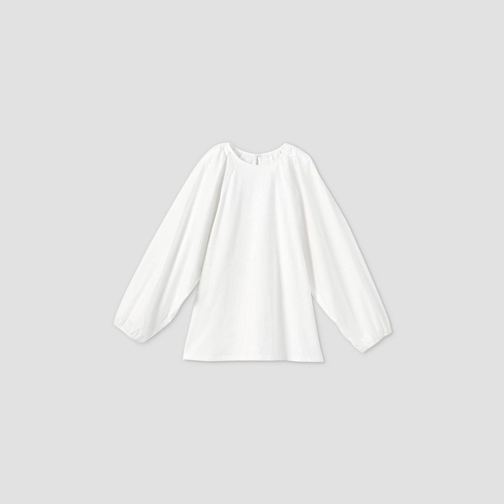 Women's Long Sleeve Mixed Poplin T-Shirt - A New Day White XXL | Target