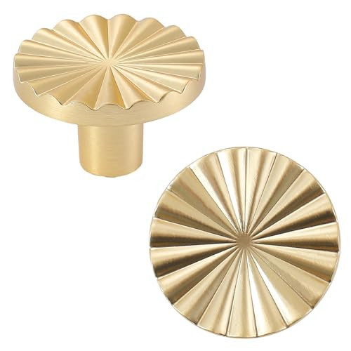 AOBITE 6 Pack Gold Kitchen Cabinet knobs and Pulls - Brushed Gold Zinc Cupboard Drawer Handles for Dresser Drawers | Amazon (US)