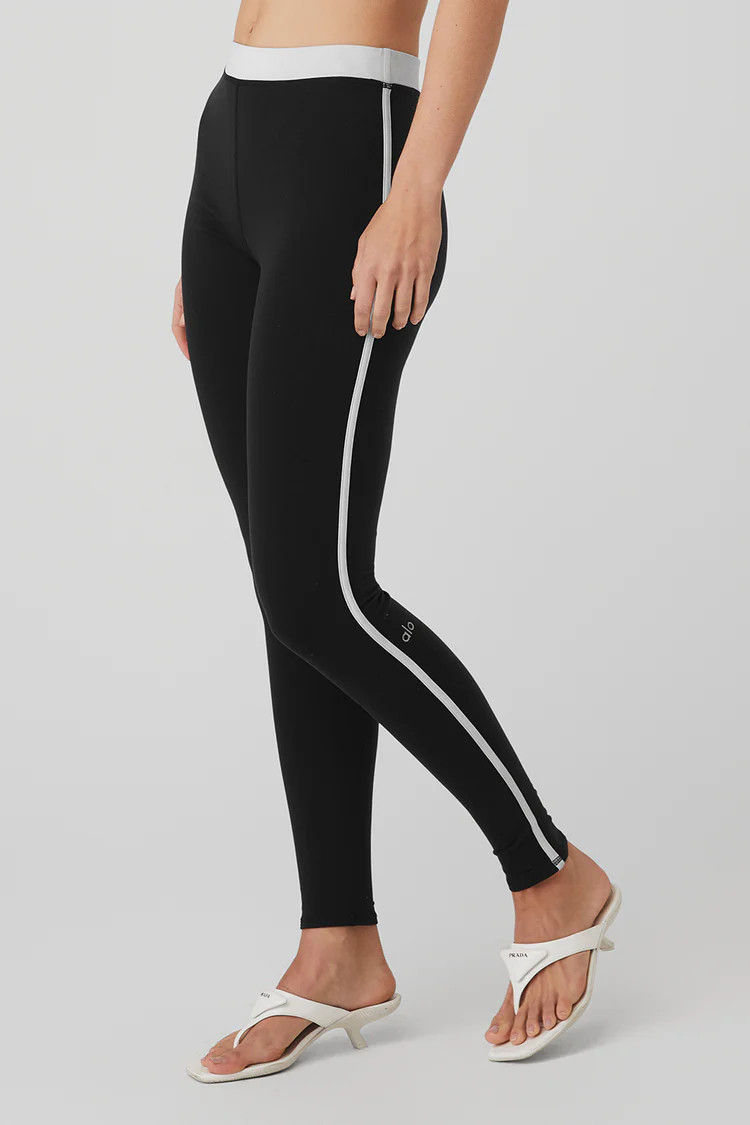 Airbrush High-Waist Streamlined Legging - Black/White | Alo Yoga (US)