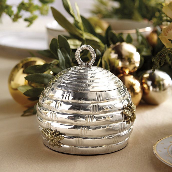 Bunny Williams Silver Beehive Honey Jar | Ballard Designs, Inc.