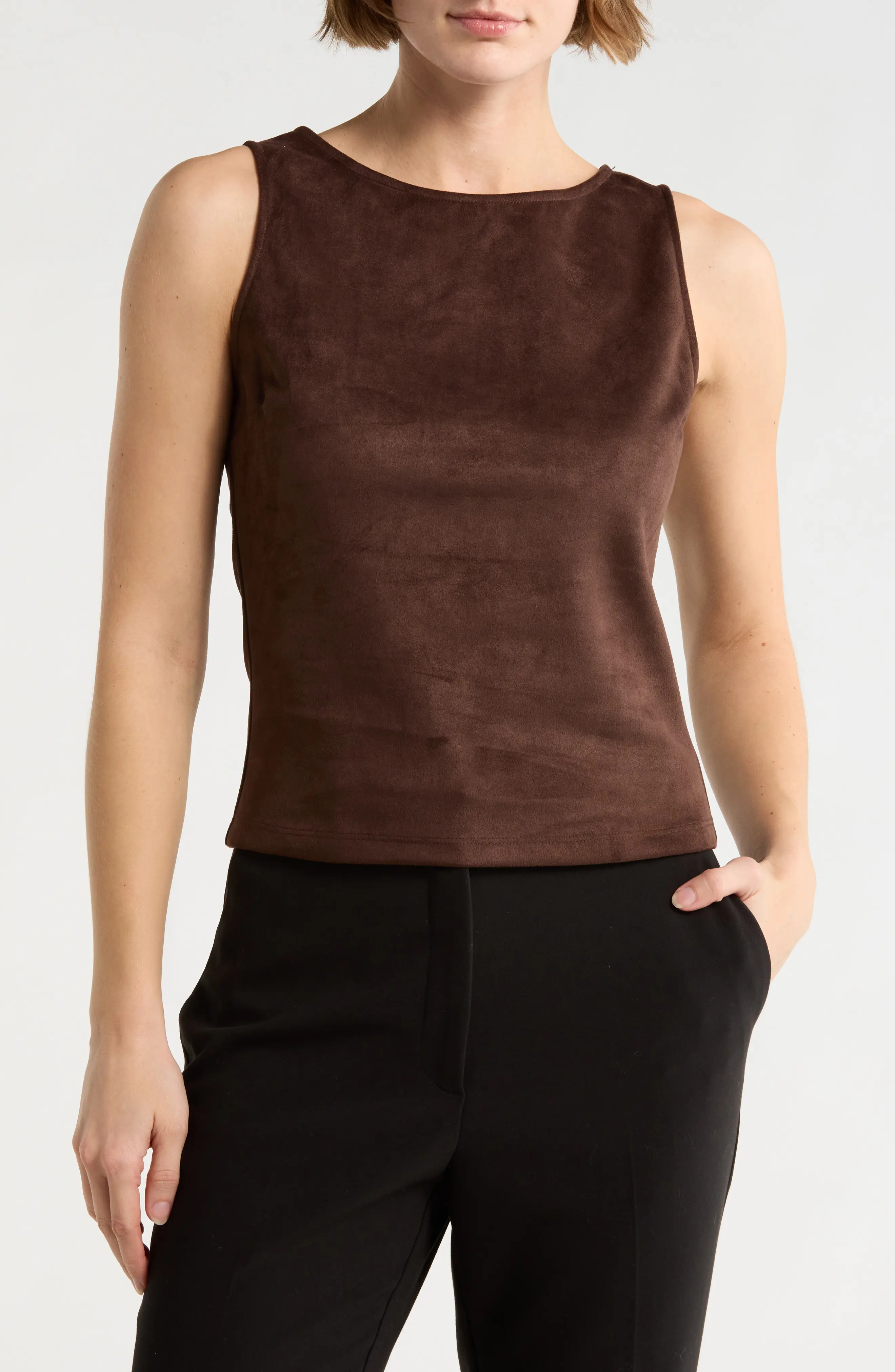 Renee C Faux Suede Sleeveless Top (Women) | Nordstromrack | Nordstrom Rack