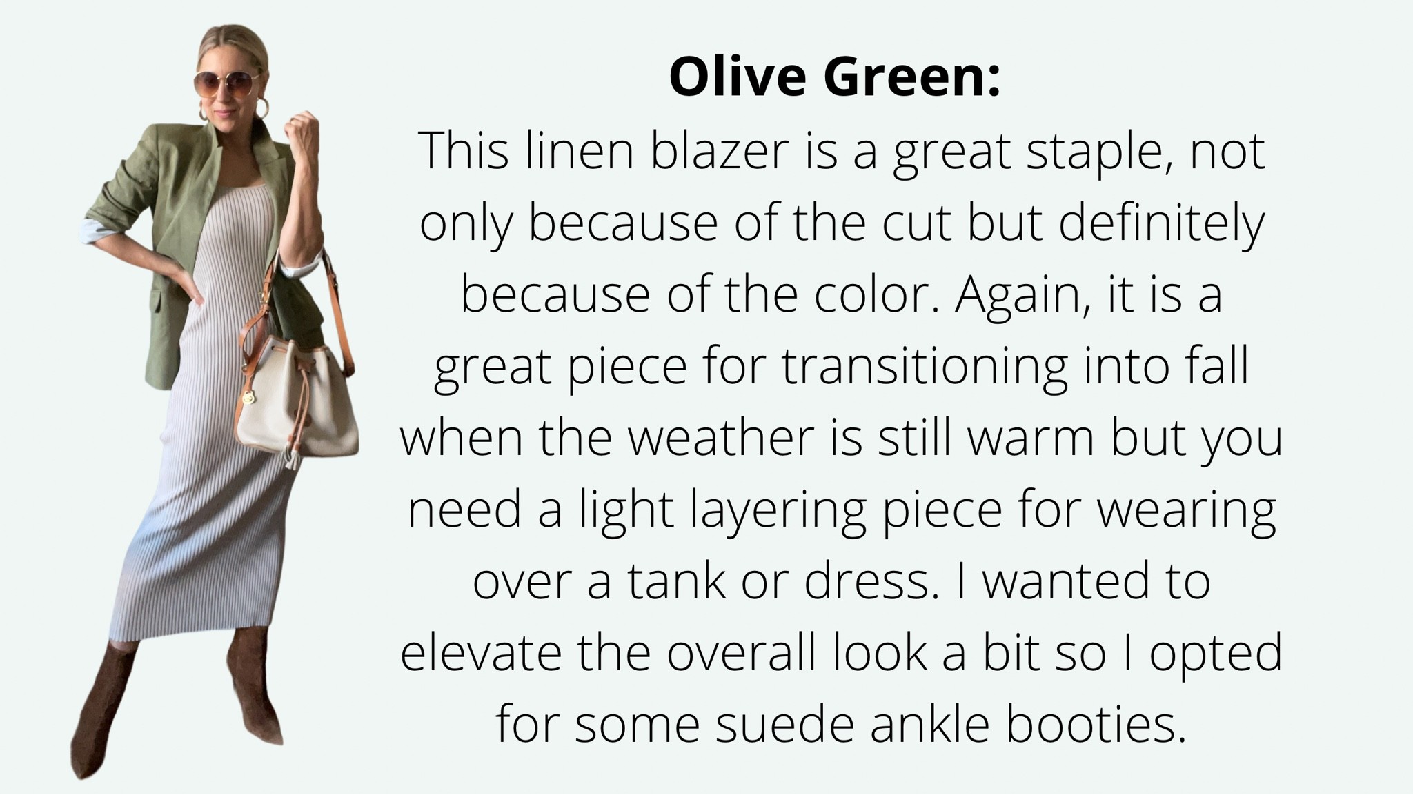 How to style an olive green blazer.

#LTKstyletip