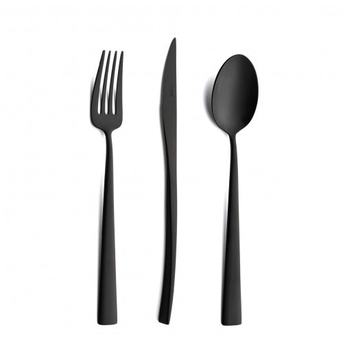 Cutipol Duna Matte Black Table Spoon 8.4 in (21.3 cm) | Gracious Style