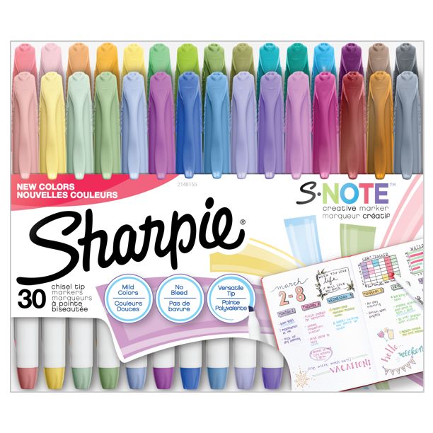 Sharpie S-Note Creative Markers, Highlighters, Assorted Colors, Chisel Tip, 30 Count | Walmart (US)