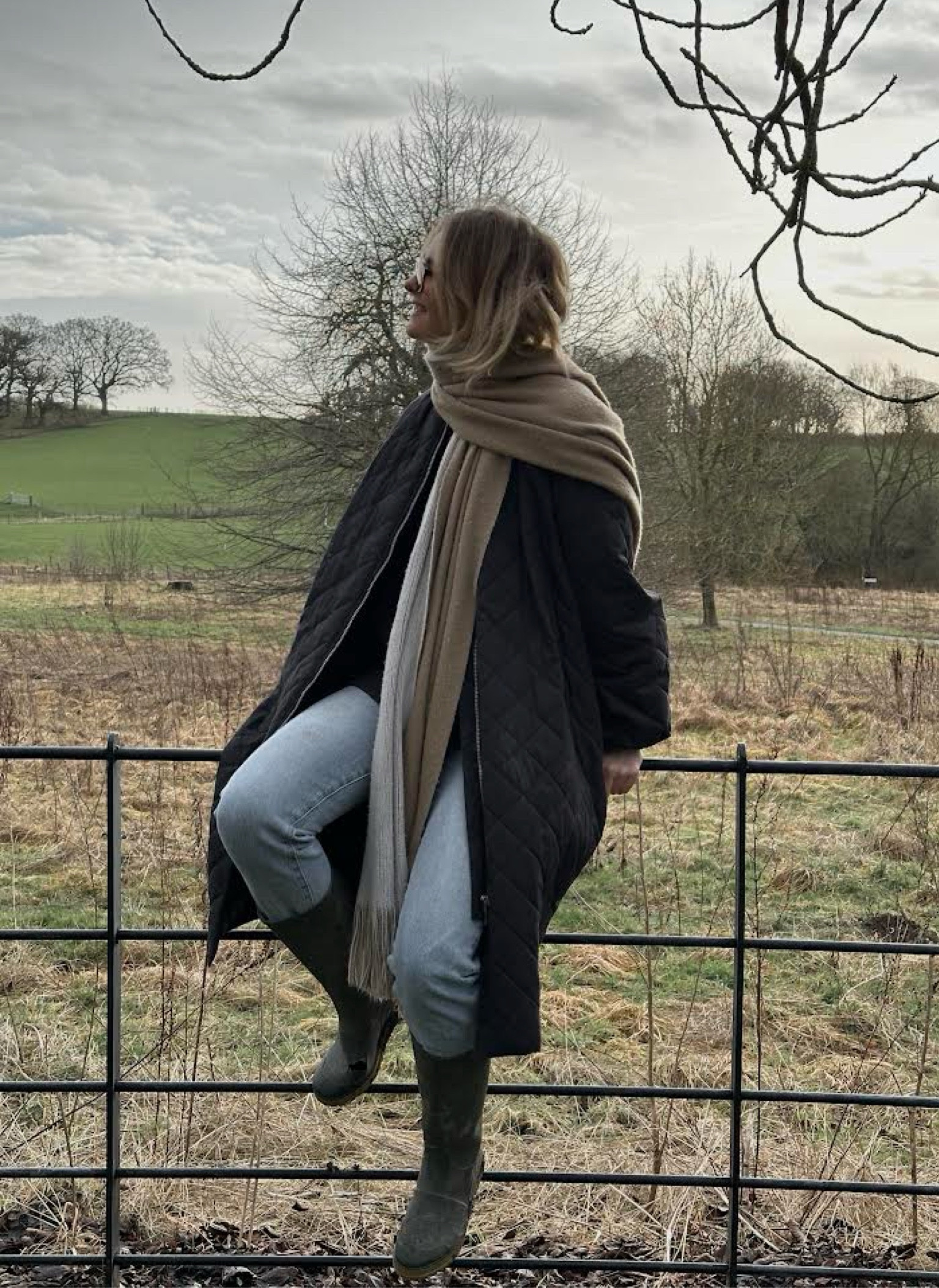 Arket, H&m, Monki, Cotton on, Asos, Mango, Vehla eyewear, transitional outfit, transitional style, winter outfit, winter fashion, quilted puffer jacket, black puffer coat, beige scarf, knit scarf, straight leg jeans, aviator sunglasses, rain boots, knee high boots, countryside outfit, winter outfit ideas, style inspiration 

#LTKeurope #LTKSeasonal #LTKstyletip