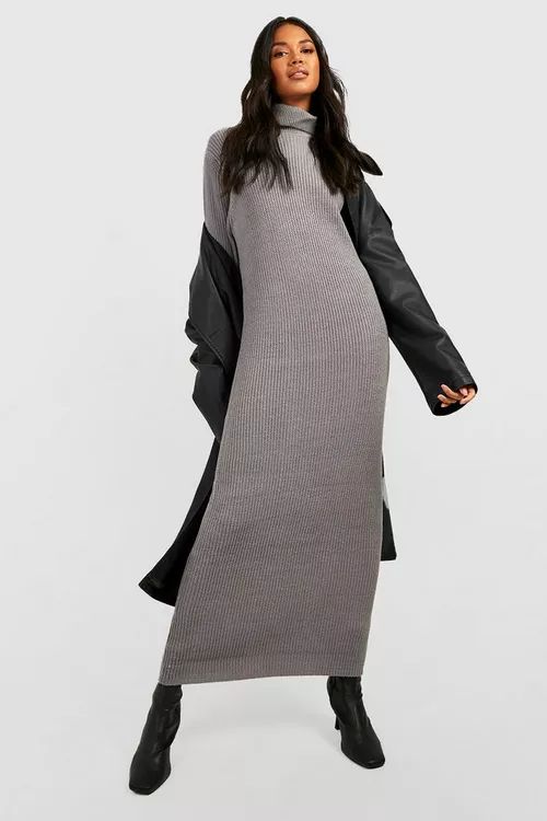 Roll Neck Knitted Maxi Dress | Boohoo.com (UK & IE)
