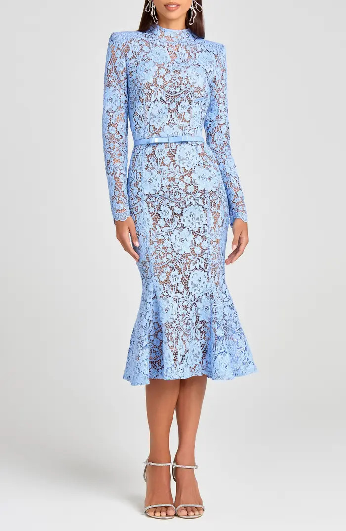 NADINE MERABI Juliette Long Sleeve Lace Cocktail Dress | Nordstrom | Nordstrom