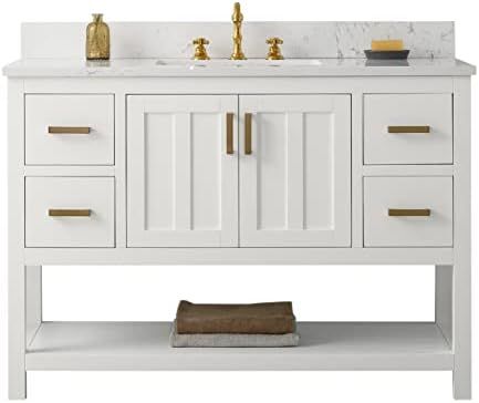 Urban Furnishing - Henry 48-Inch (48") Bathroom Sink Vanity Set with Carrarra White Quartz Top - ... | Amazon (US)