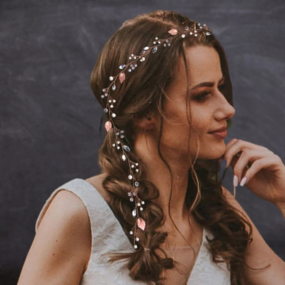 Bandeau Frontal Twisté En Cheveux Synthétiques - Coiffure Mariage, Couleur Brun, Neuf, Référence F655