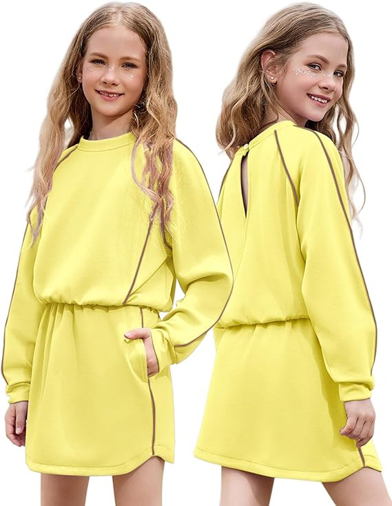 Girl Cropped Tracksuits 2 Piece Long Sleeve Skirt Sets Jogger Sweatshirt Open Back Skorts Set | Amazon (US)