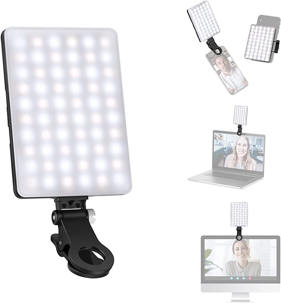Neewer LED Video Conference Light Kit with Clip & Phone Holder for iPhone/Tablet/Laptop, Dimmable CR | Amazon (US)