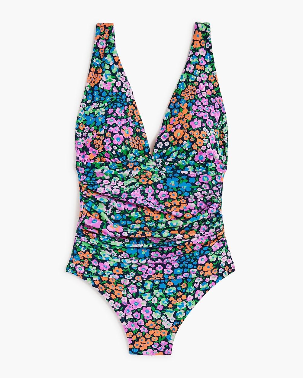 V-neck ruched one-piece swimsuit | J.Crew Factory