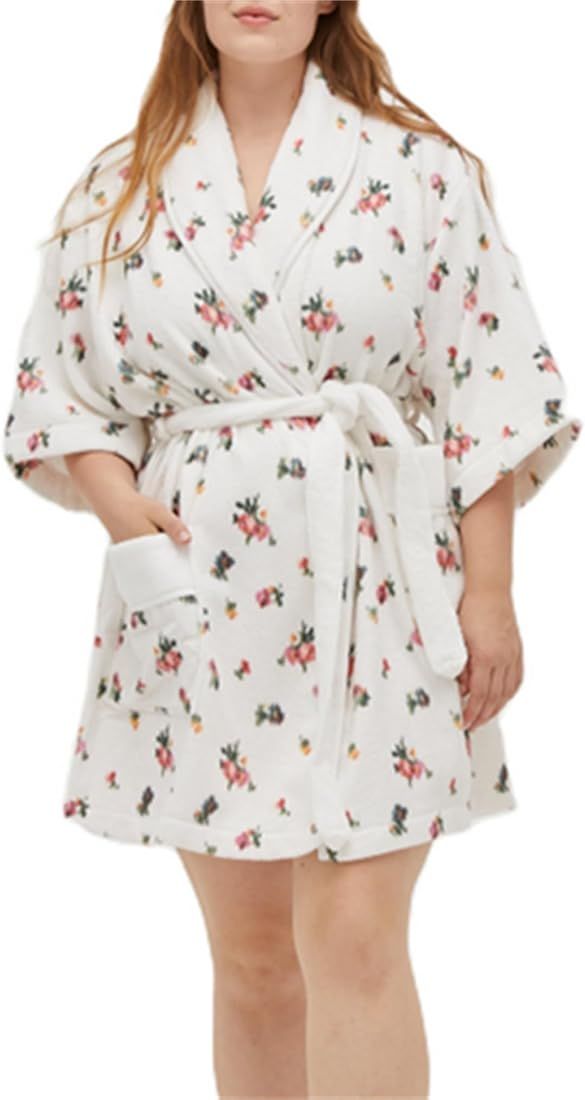 Zempertoopa Women Floral Fruit Plush Robes Long Sleepwear Fleece Plush Bathrobe Print V Neck Cute... | Amazon (US)