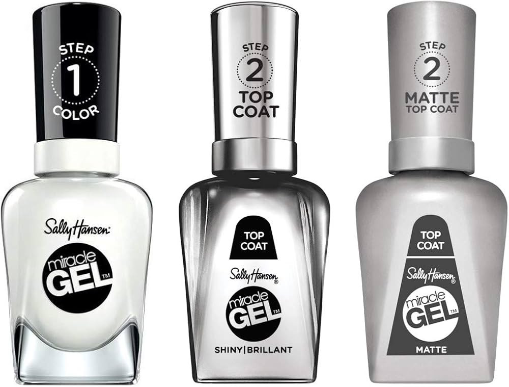 Sally Hansen Miracle Gel Nail Polish, Shade Get Mod #789 with Shiny Top Coat and Matte Top Coat T... | Amazon (US)