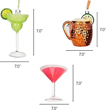 Every Day is Christmas Glass Blown Ornaments Cute Hand Made Figurines Tree Decoration, Cocktail S... | Amazon (US)