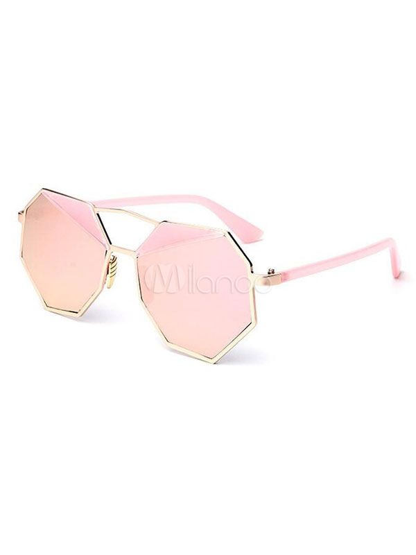 Geometric Pink Sunglasses For Women | Milanoo
