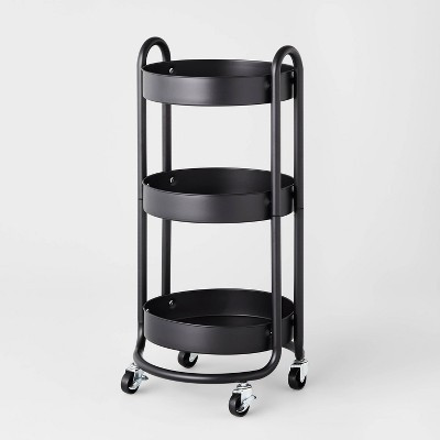 3 Tier Round Metal Utility Cart Black - Brightroom™ | Target
