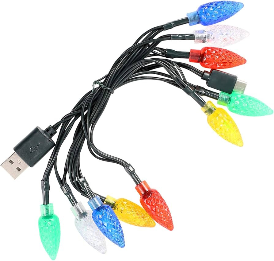 Hemobllo LED Christmas Lights Charging Cable USB and Bulb Charger Type-c USB Charging Cable with ... | Amazon (US)