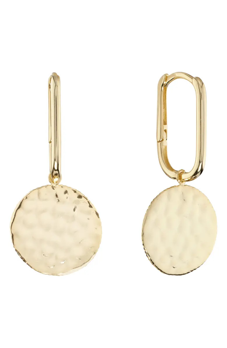 Hammered Disc Huggie Hoop Earrings | Nordstrom