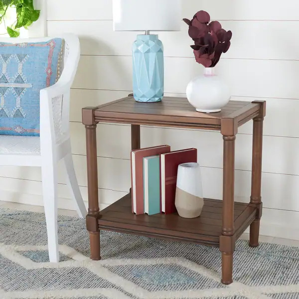 SAFAVIEH Rafiki Rectangle Accent Table - 22" W x 15.8" L x 22.8" H - Brown | Bed Bath & Beyond