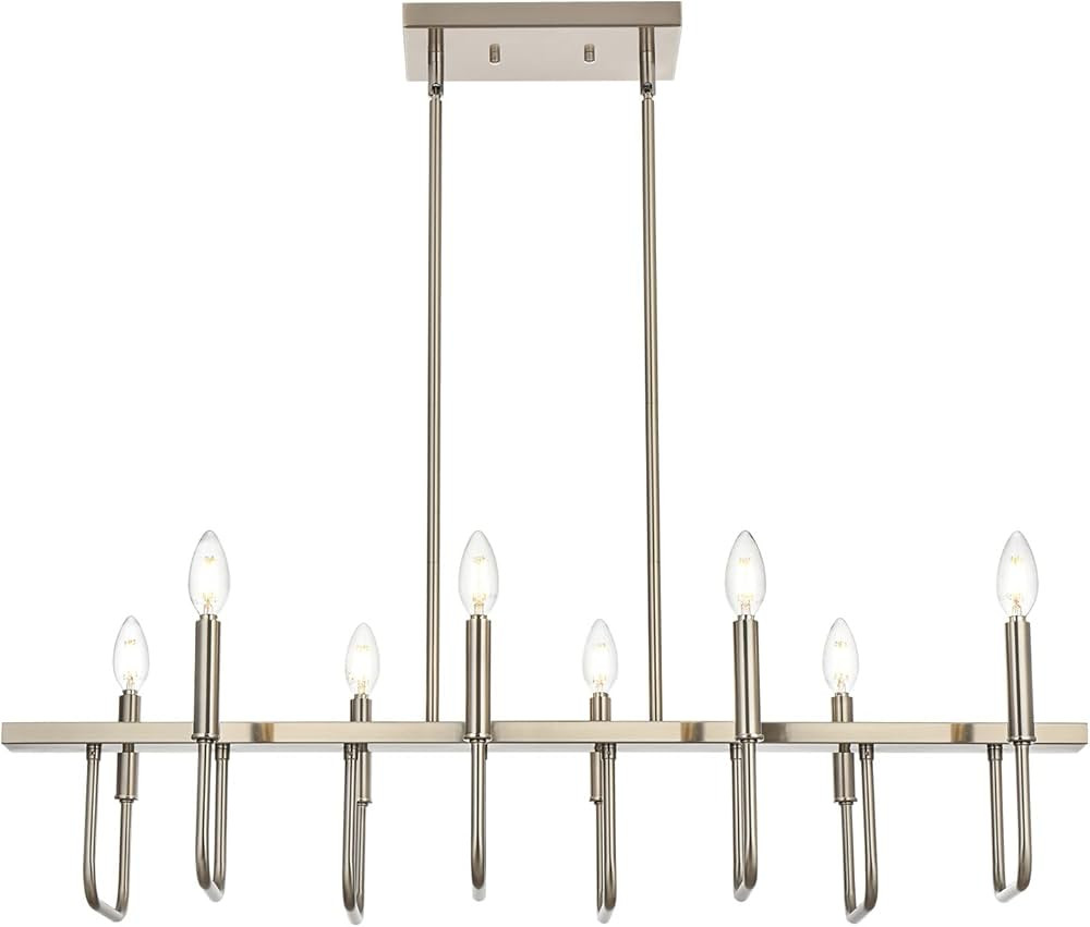 Rectangular Dining Room Light Fixtures Over Table, Modern Linear Chandeliers for Dining Room, 8 L... | Amazon (US)