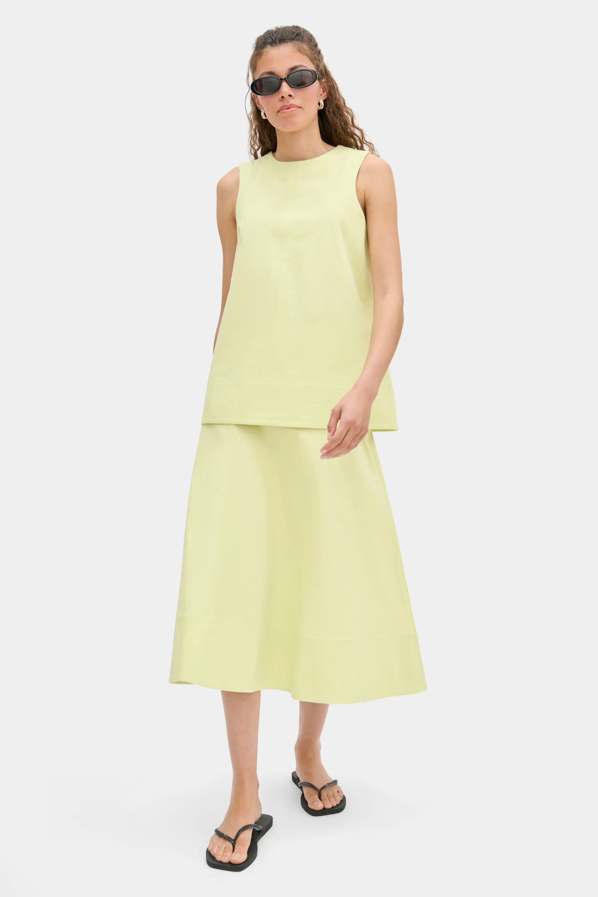 ALIGNESleeveless Shell Top - Green | Francisca | ALIGNE UK & EU