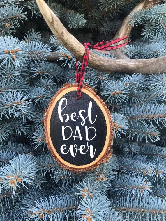 Best Dad Ever Wood Slice Christmas Ornament Hand Crafted | Etsy | Etsy (US)