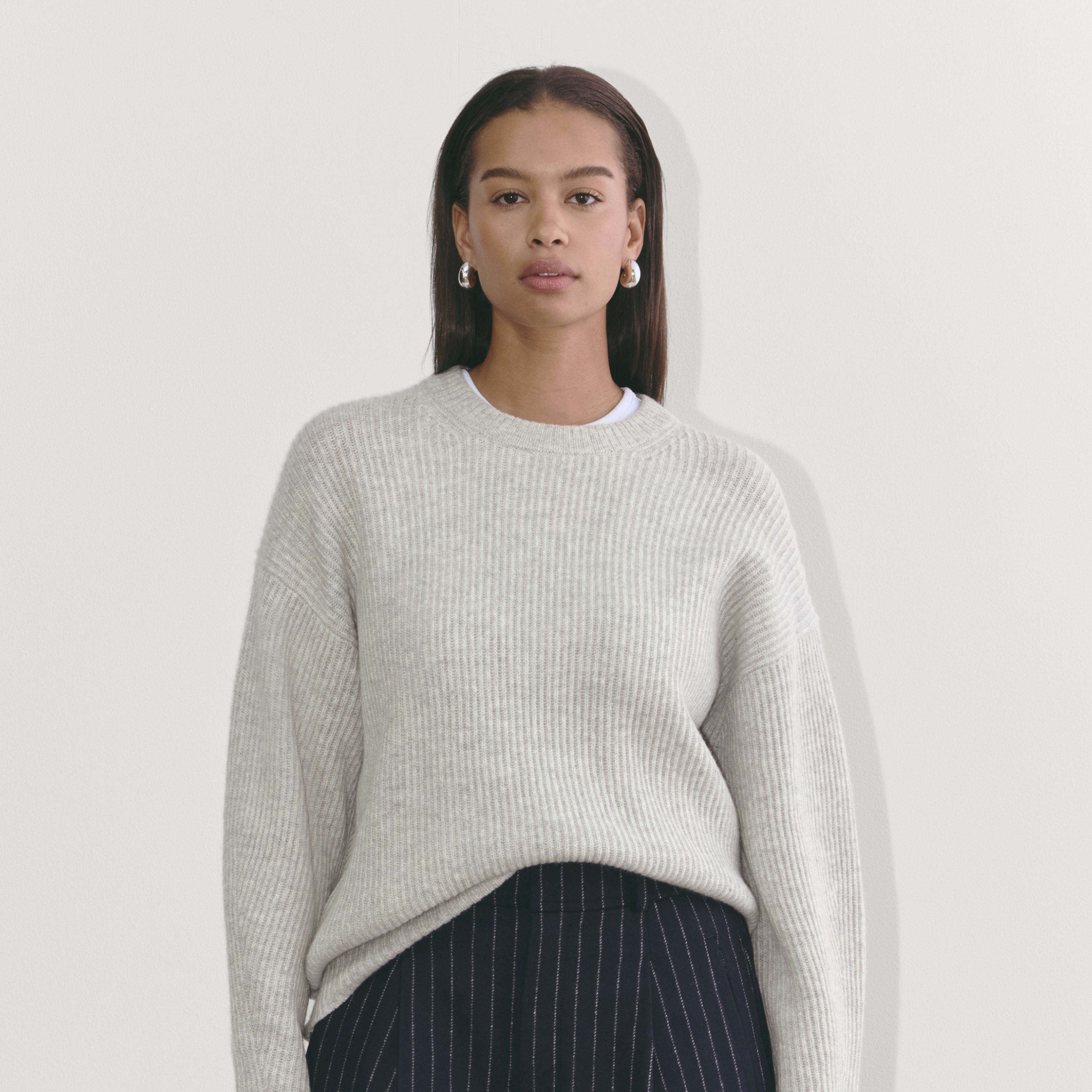 Women's Cocoon Crew in Wool Cashmere Sweater by Everlane in Light Heather Grey, Size XXL | Everlane