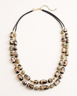 Animal-Print Double-Strand Necklace | Chico's