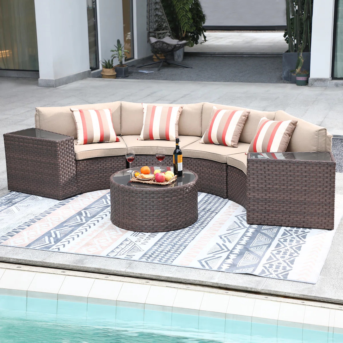 Rasmus 7 Piece Rattan Sofa Seating Group with Cushions | Wayfair North America
