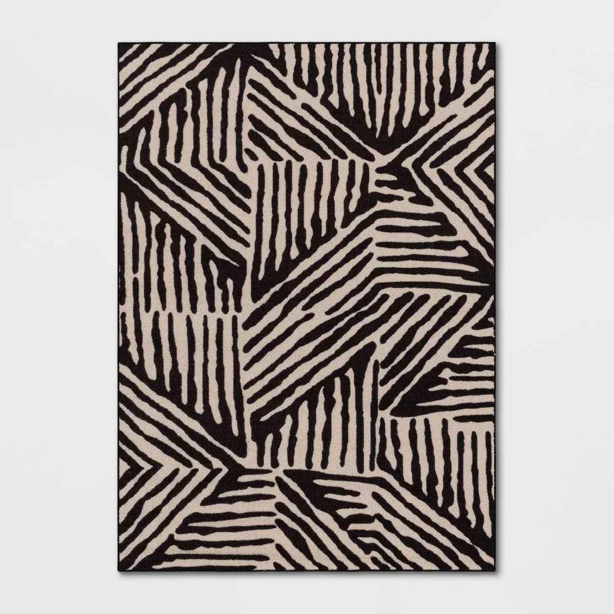 Abstract Lines Rug Black/Tan - Threshold™ | Target