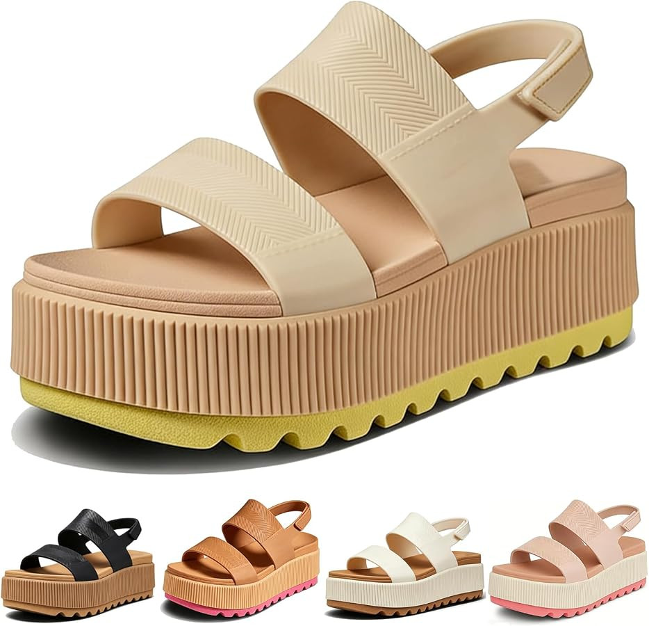 Fashion Platform Sandals for Women Casual Outdoor Slides Indoor Non Slip Comfort Wedges Sandals S... | Amazon (US)