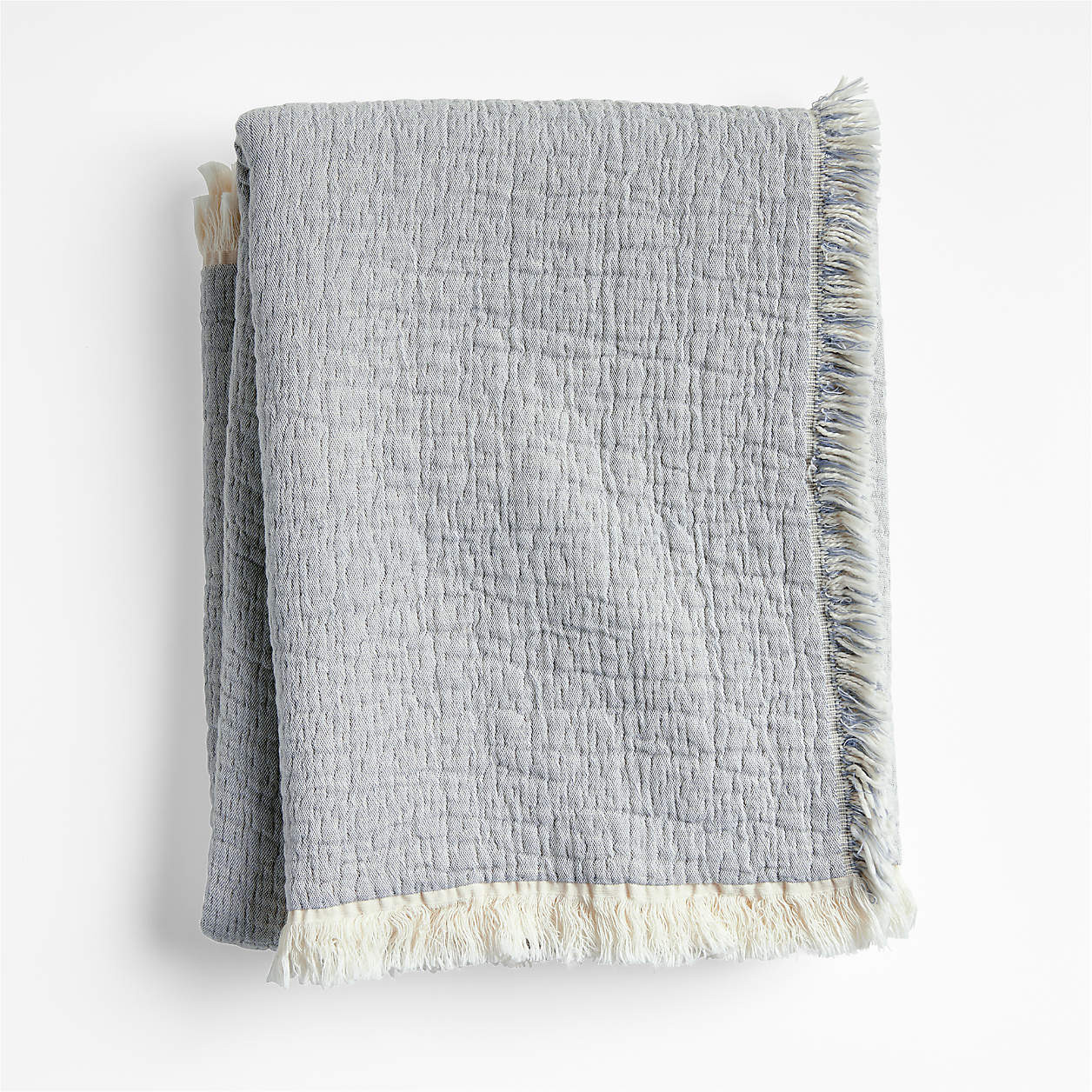 Supersoft Organic Cotton Gauze Smoke Blue Kids Blanket + Reviews | Crate & Kids | Crate & Barrel