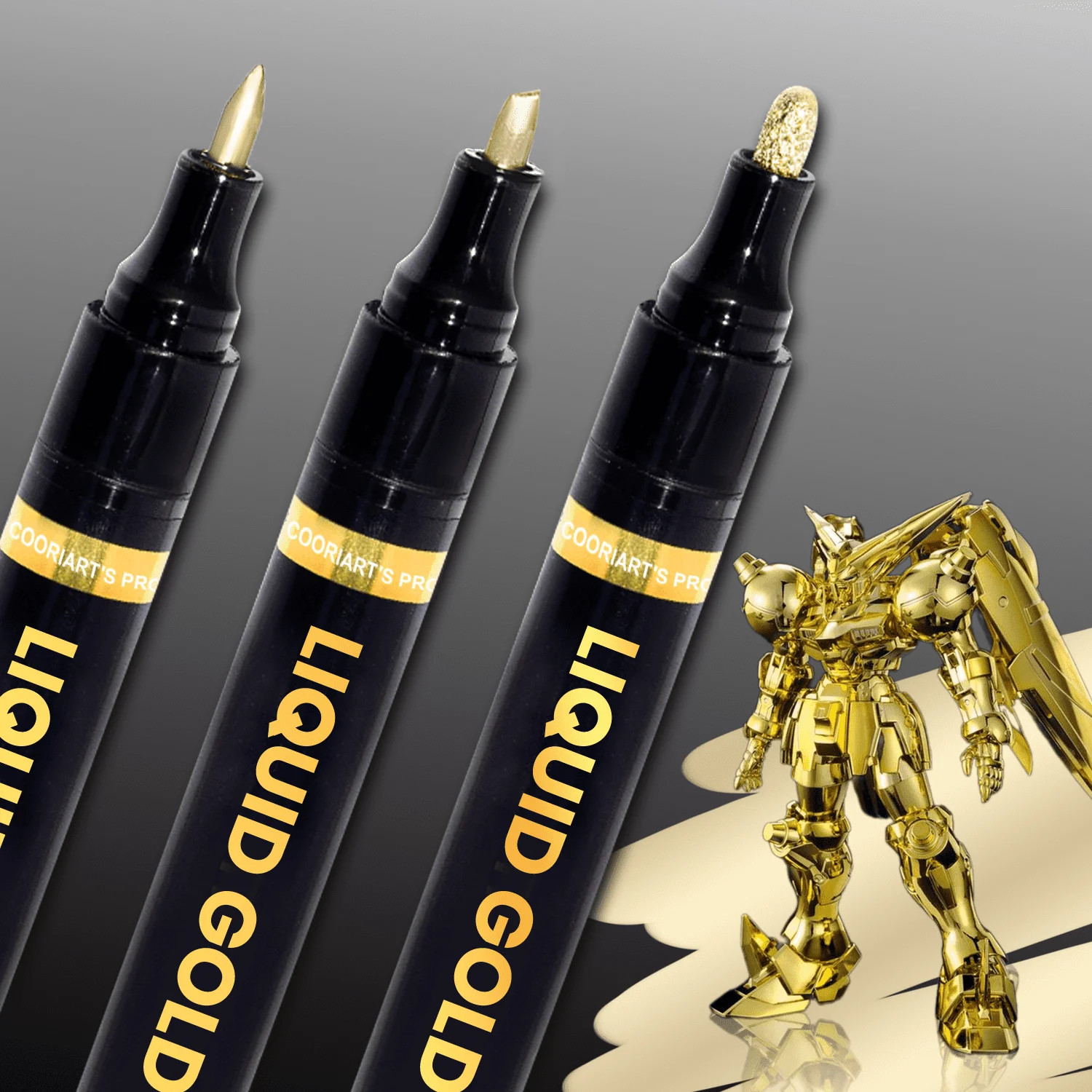 3PK Chrome Gold Markers Metallic Gold Paint Pens for Metal, Plastic Jewelry,Touch-Up and Repair K... | Walmart (US)