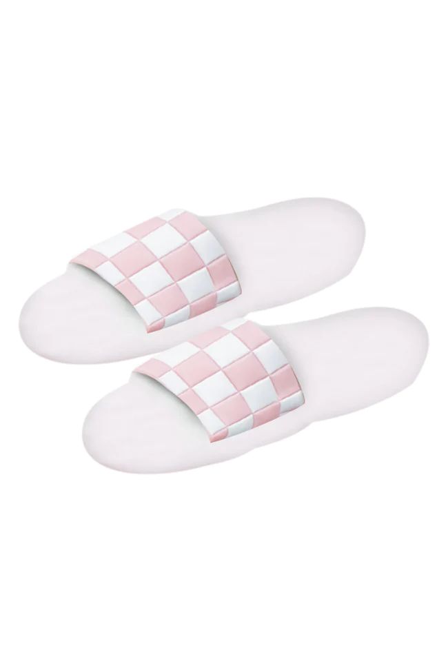 Alma Pink Jelly Checkered Slides | Pink Lily