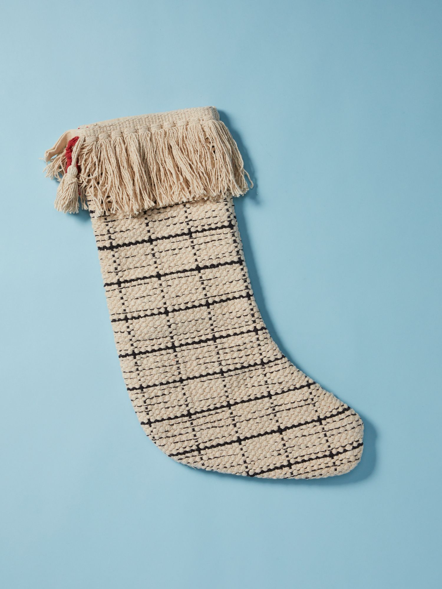 18.5in Liam Woven Cotton Stocking | Seasonal Decor | HomeGoods | HomeGoods