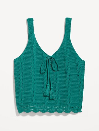 Tie-Front Sweater Tank Top for Women | Old Navy (US)