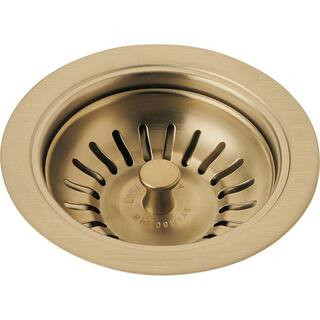 Gold 4-1/2 in. Kitchen Sink Flange and Strainer in Champagne Bronze | The Home Depot