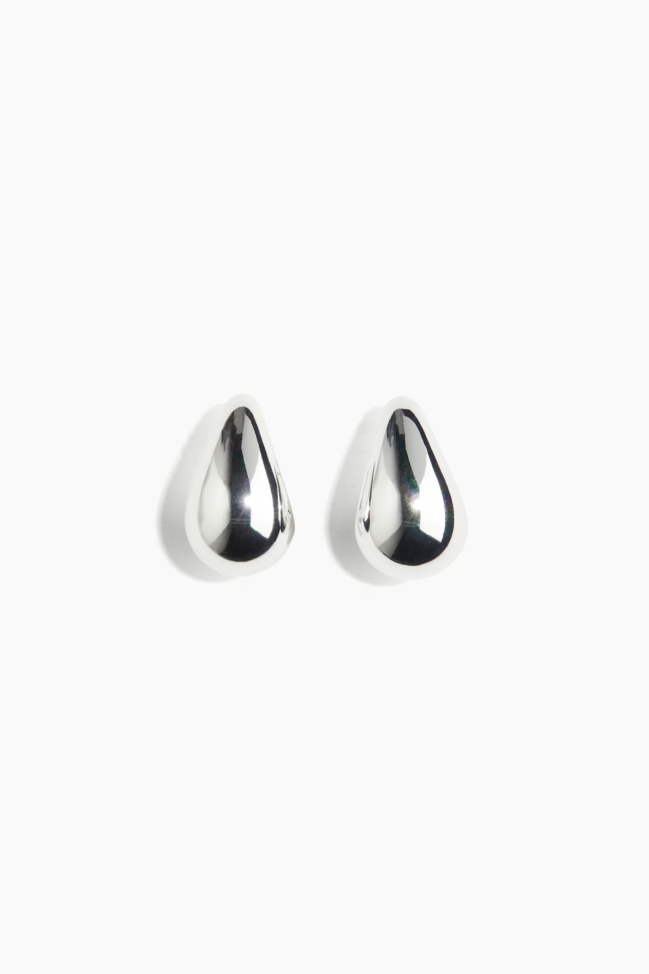 Chunky Dome Earrings - Silver-colored - Ladies | H&M US | H&M (US + CA)