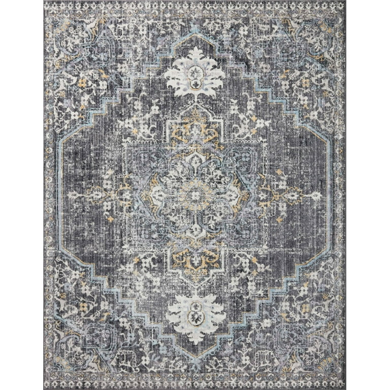 Loloi II Cassandra Collection CSN-02 Charcoal / Gold Oriental Area Rug 6'-7" x 9'-3" | Walmart (US)