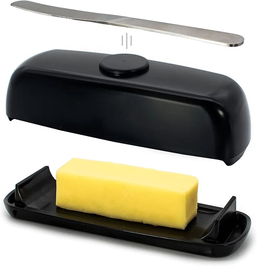 Butter Hub Butter Dish with Lid and Knife, Magnetic Butter Keeper, Easy Scoop, No Mess Lid, Plast... | Amazon (US)