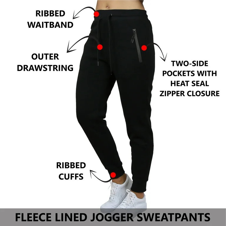 Galaxy by Harvic 3-Pack Women's Loose Fit Fleece Jogger Sweatpants (S-5XL) | Walmart (US)
