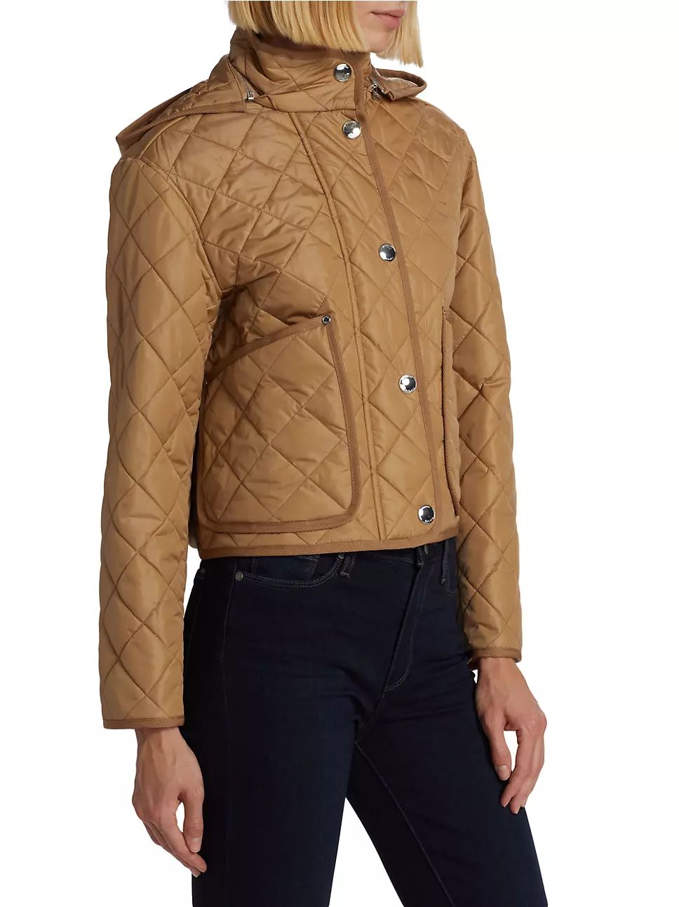 Burberry Diamond-Quilted Nylon Cropped Jacket | Saks Fifth Avenue