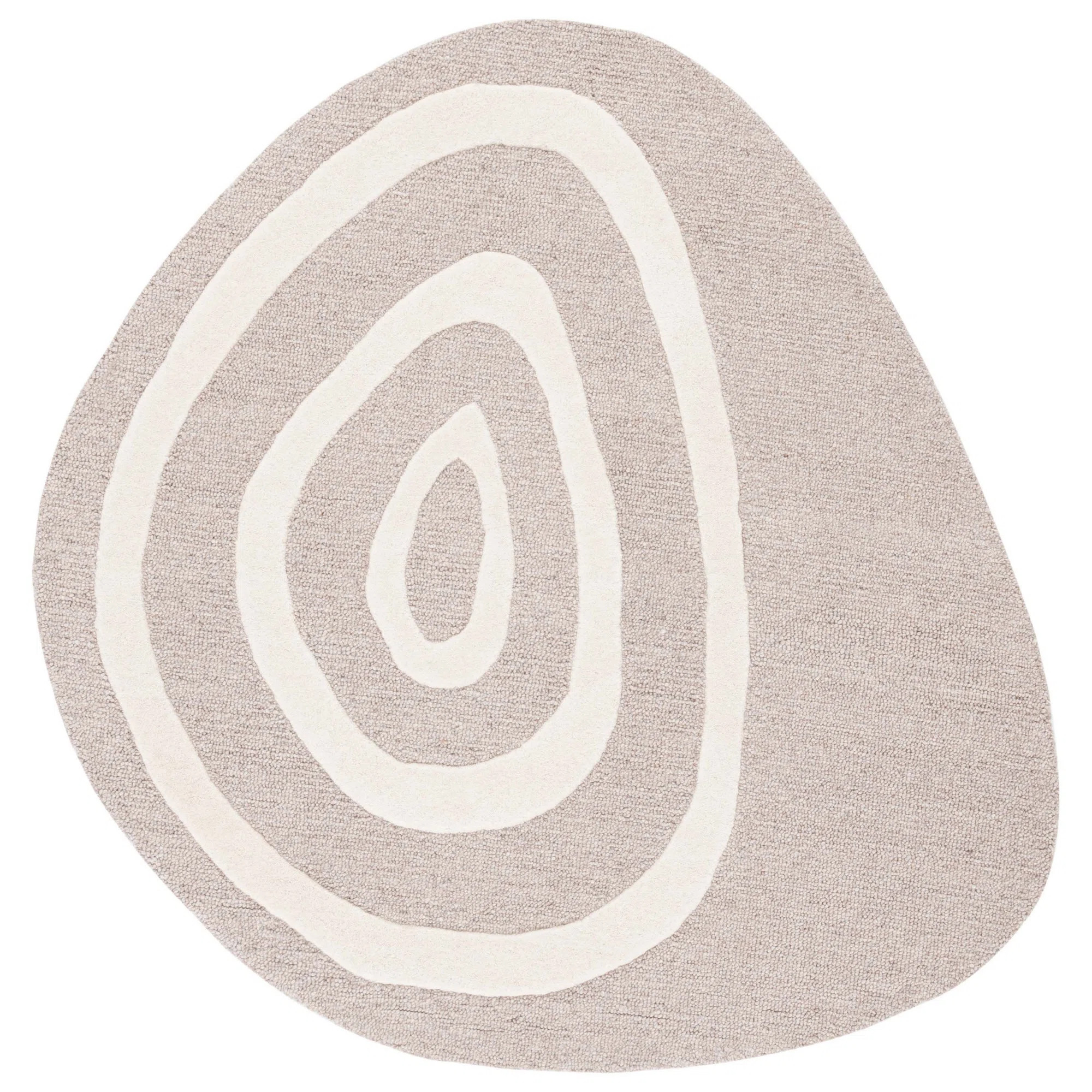 Novelty Hand Tufted Wool Cotton Rug in Beige/Ivory | Wayfair North America