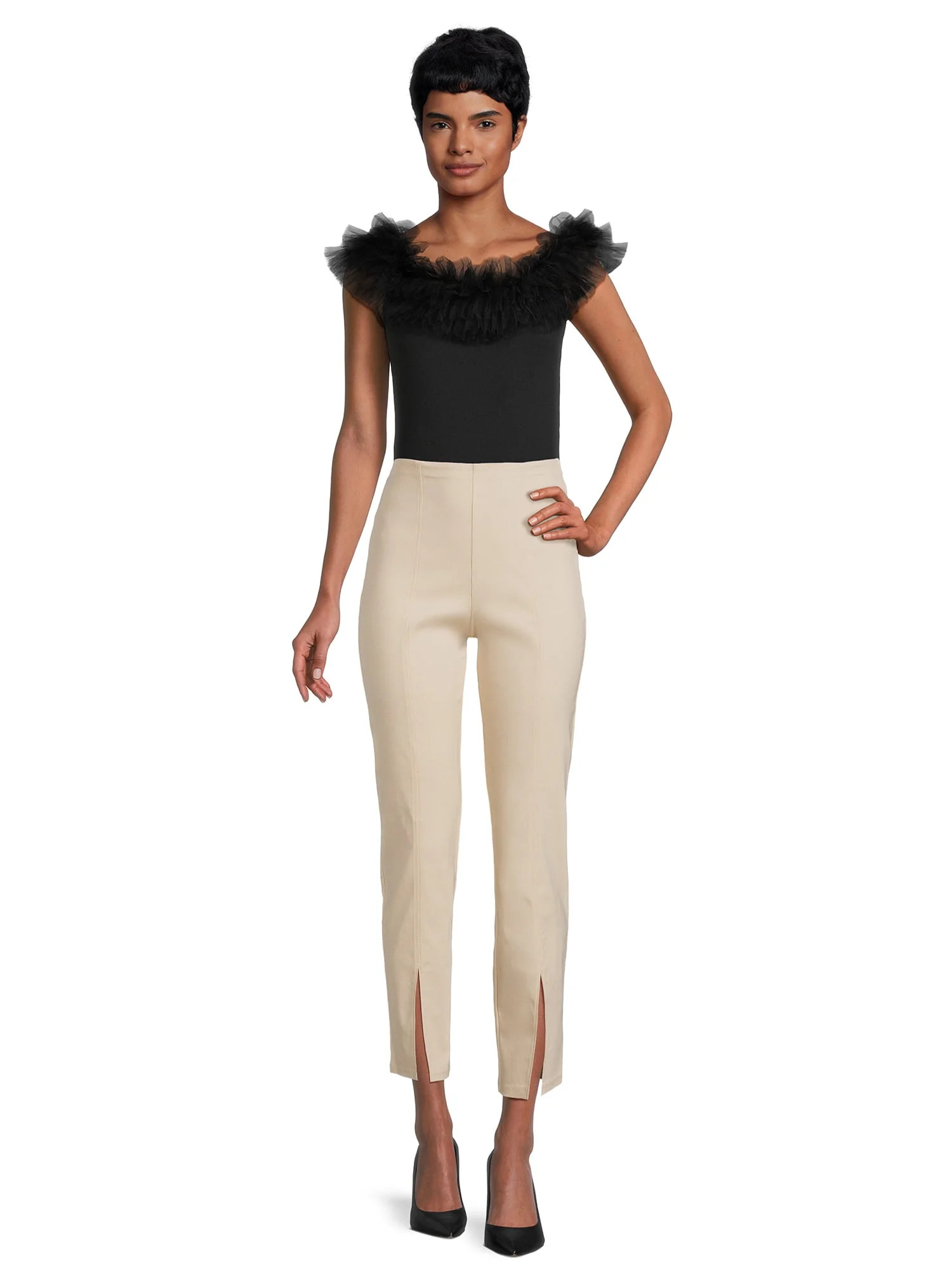 Love by Design Women's Juniors Powder Puff Tulle Ruffle Bodysuit | Walmart (US)