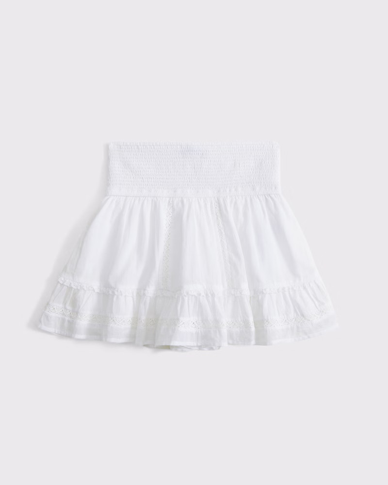 Abercrombie & Fitch Women's Flirty Lace-Trim Mini Skort in White - Size XXS | Abercrombie & Fitch (US)