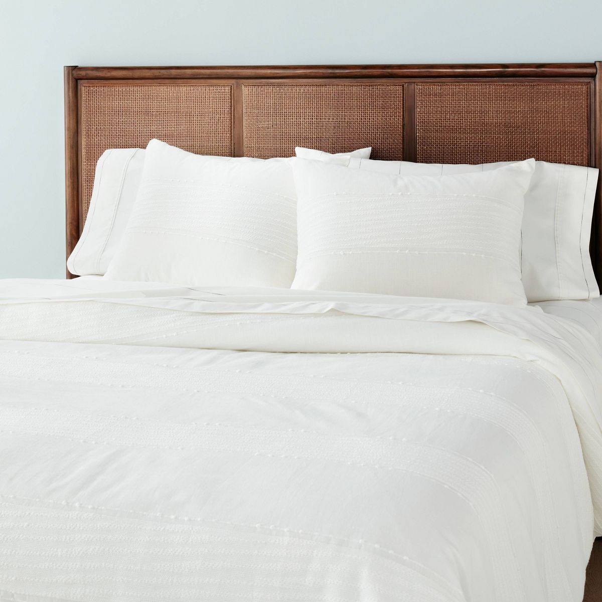 3pc Slub Center Stripe Comforter Set Sour Cream - Hearth & Hand™ with Magnolia | Target